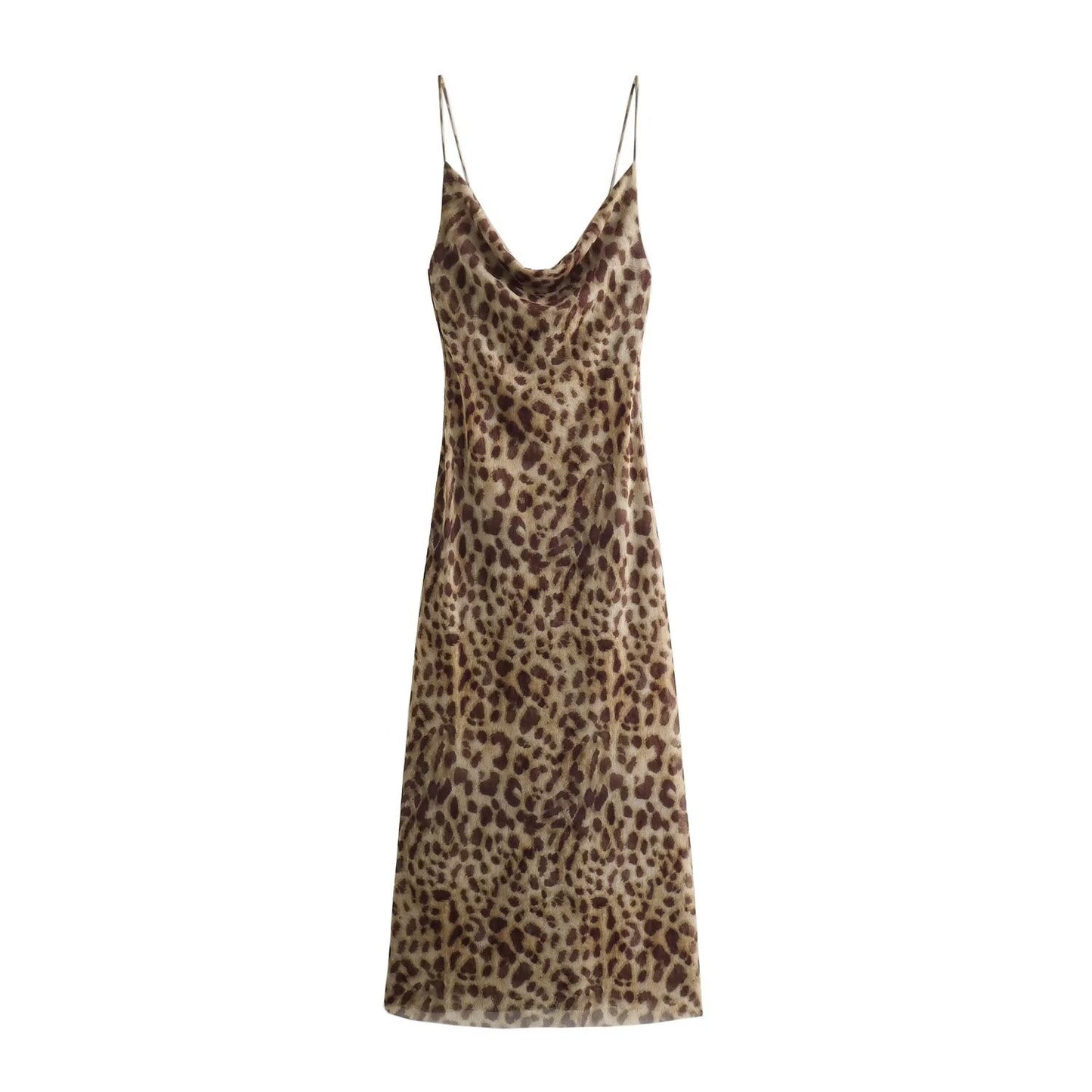 European And American Style Fashion Animal Pattern Printing Silk Net Dress