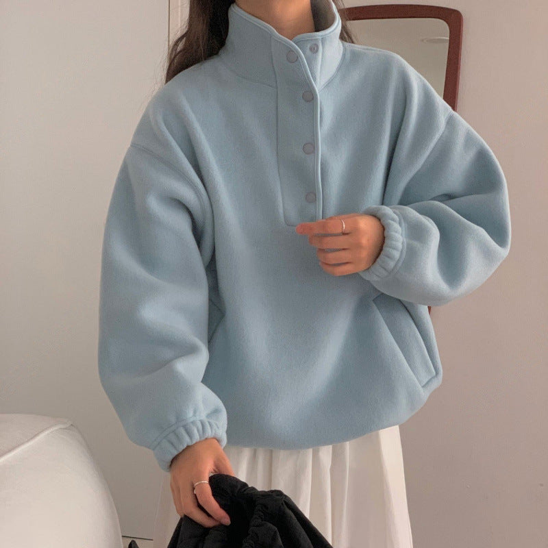 FrostGuard Fleece Stand-Collar Sweater