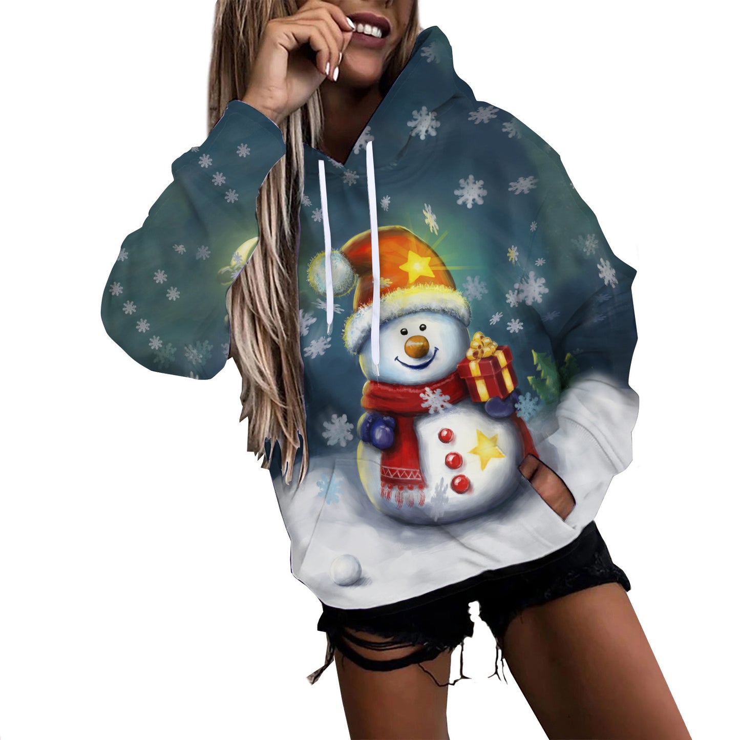 Frosty Charm 3D Christmas Hoodie