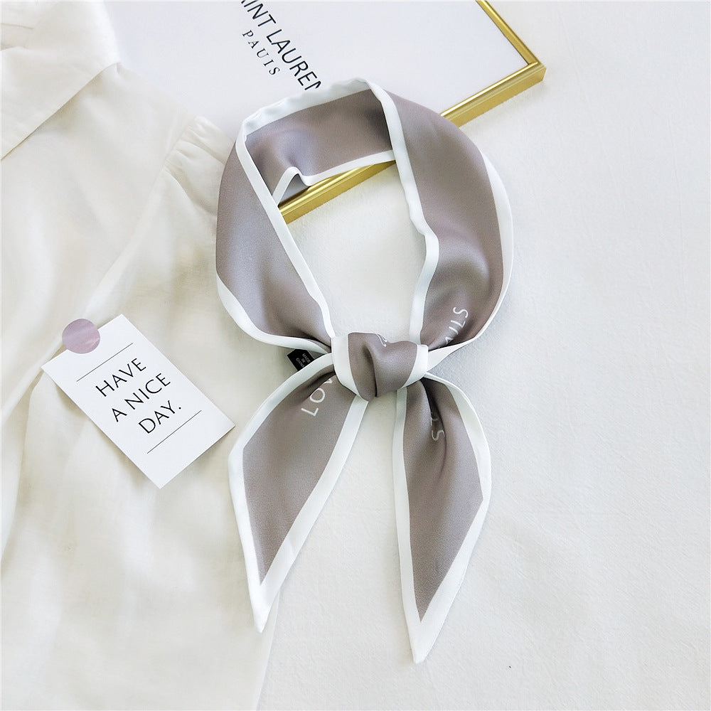 Fashion Letter Small Long Silk Scarf