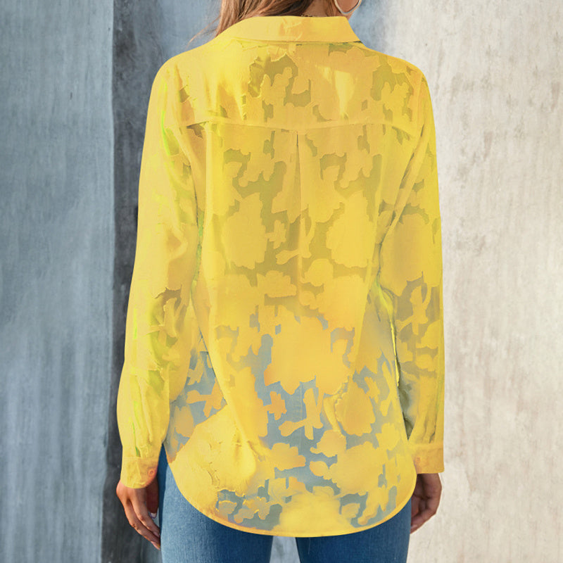 SheerMuse Jacquard Blouse
