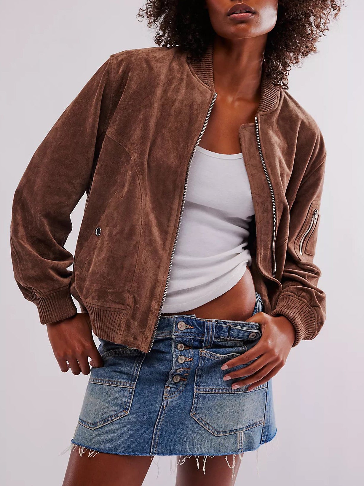 UrbanEase Suede Zip Jacket