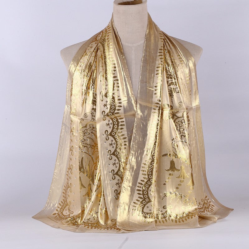 National style turban silk long scarf
