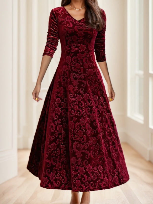 Veloura Bloom Velvet Dress