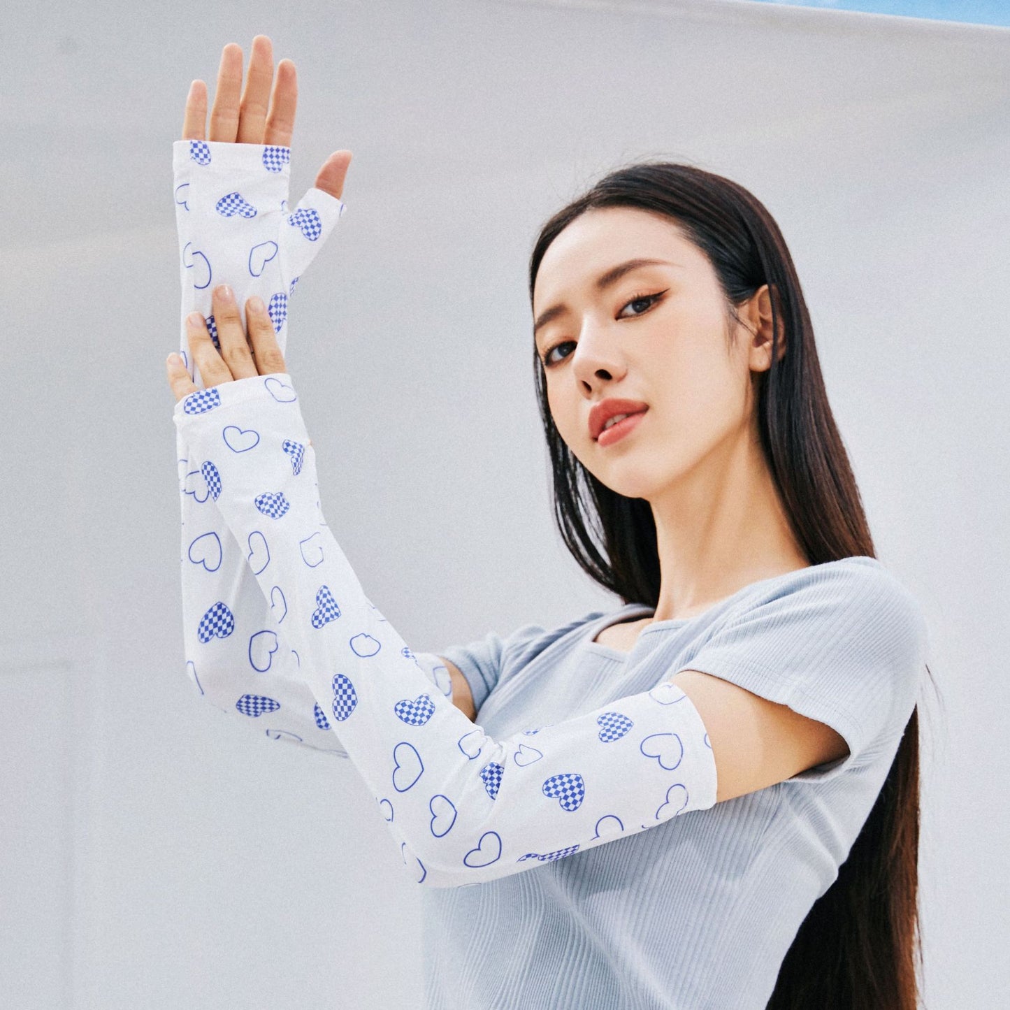 UV Protection Arm Guards Printed Ice Silk Sleeve