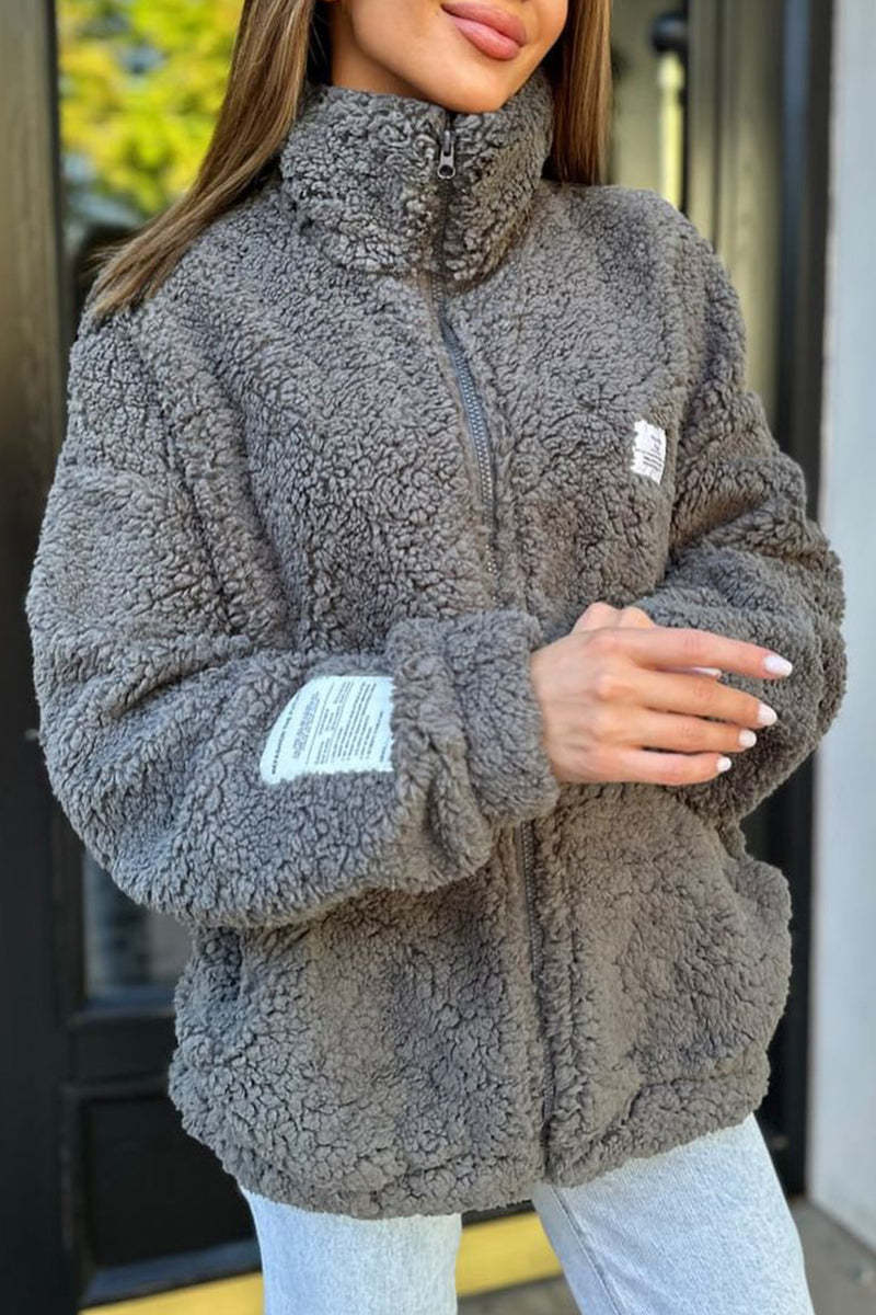 PlushLuxe Zipper Coat