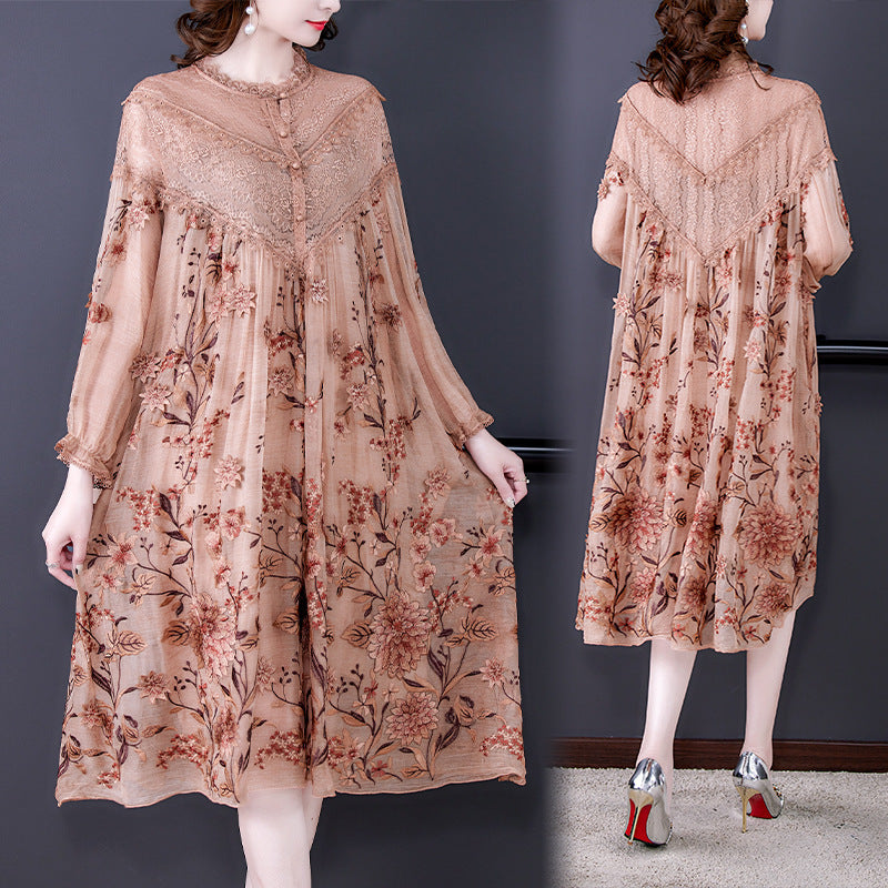 Middle Aged Mother's Silk Dress Silk