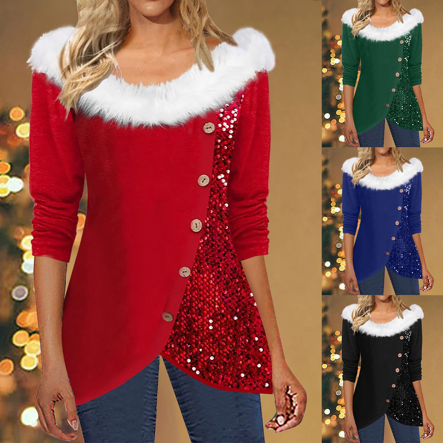 Starluxe Fur Collar Top