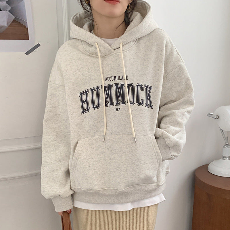 KoriScript™ Casual Letter Print hoodie