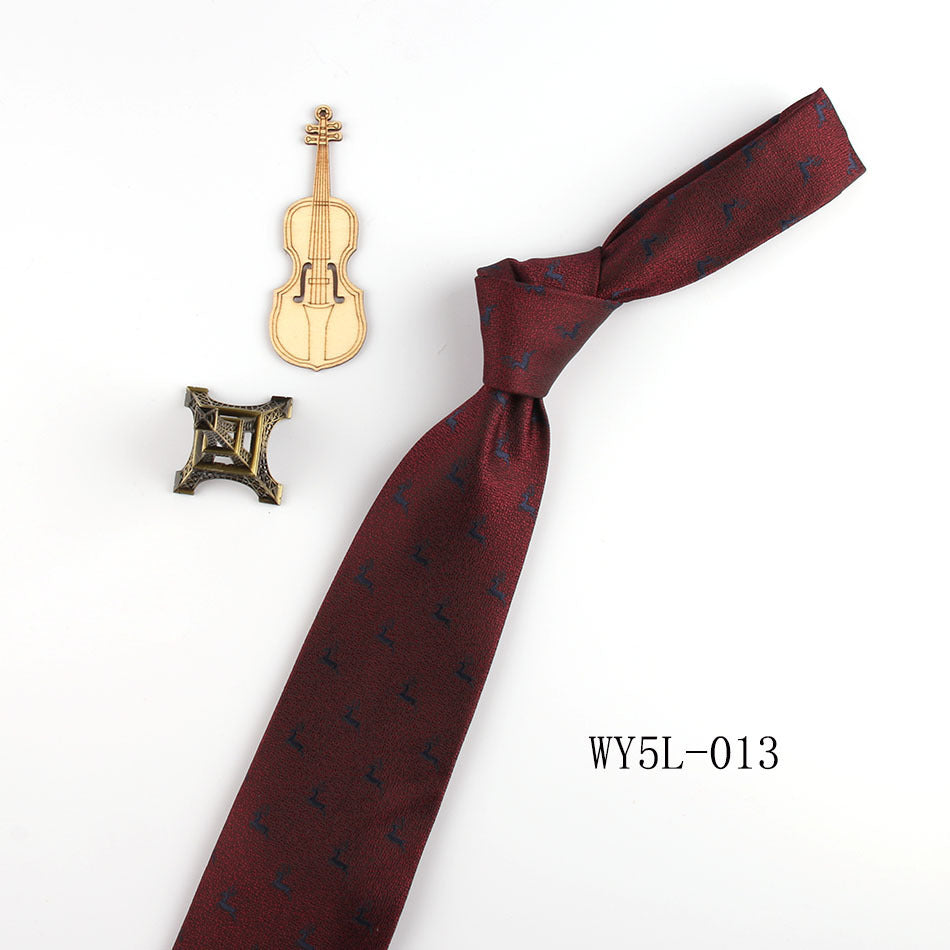 Business Clothing Tie Factory Wholesale Men's Trendy Striped Jacquard Polyester Silk Tie Work Workplace Amazon