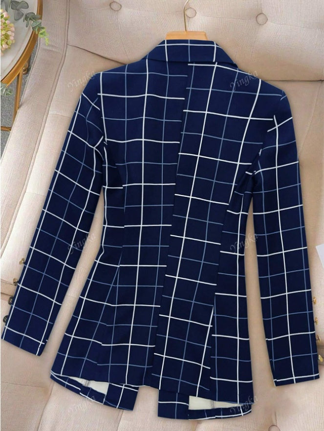 PlaidVerve Button-Up Blazer