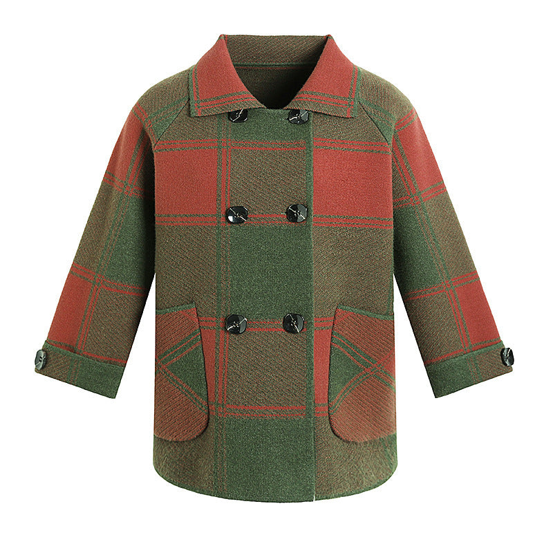 Checks & Charm Knitted Cardigan Coat