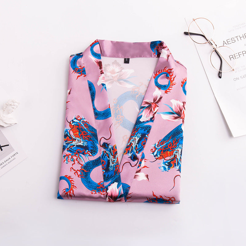 Summer ice silk robe