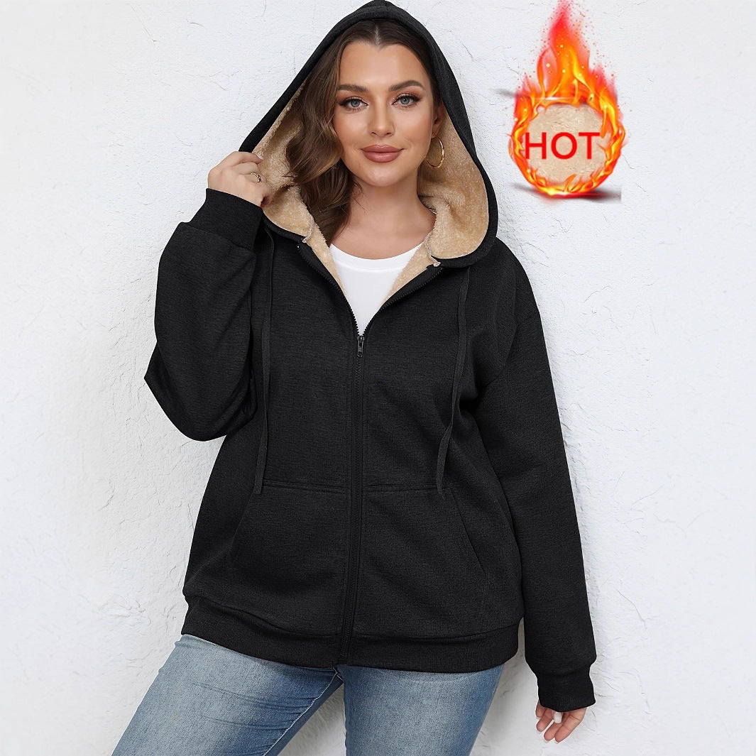 PlushEase Zipper Hoodie Coat