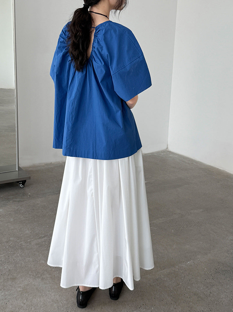 Seoul Whisper Pleated Backless Top