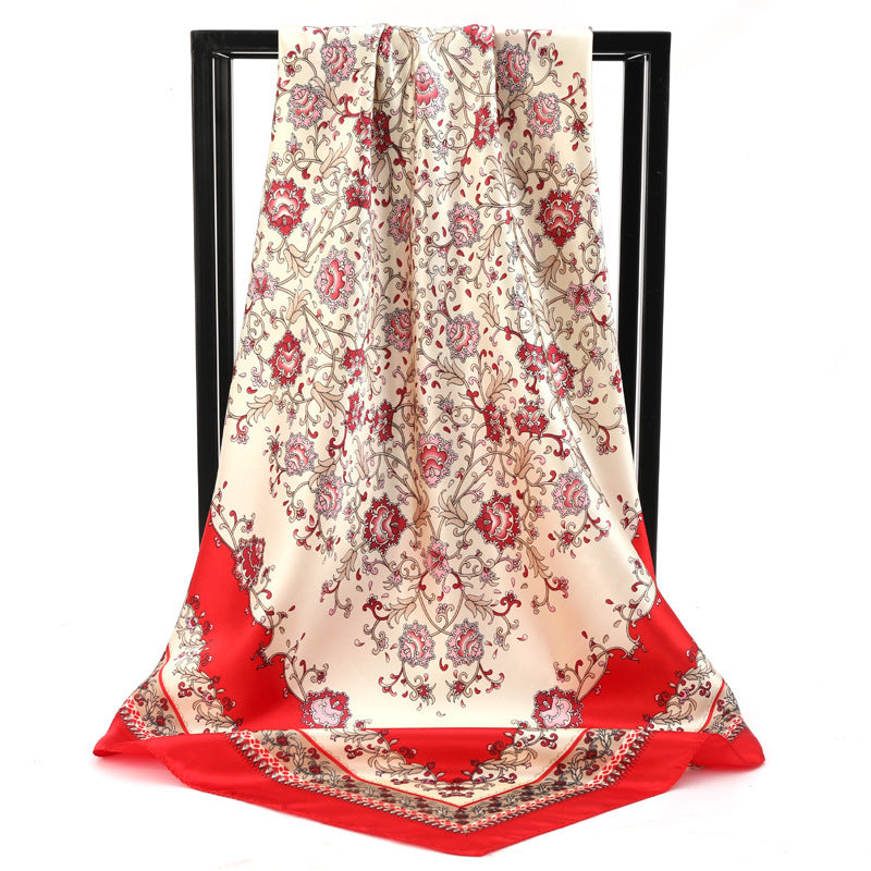 Women's Silk Scarf Satin Printed Scarf Silk-like Satin