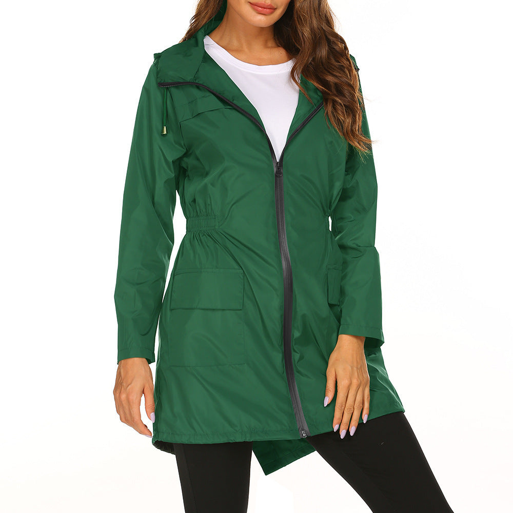 Skyline Waist-Tie Hooded Raincoat