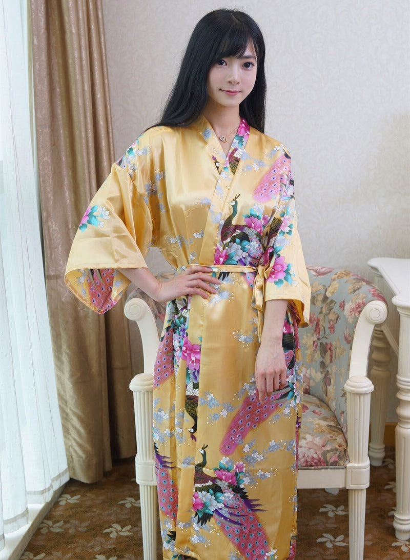 Fashion Sexy Simulation Silk Ladies Nightgown