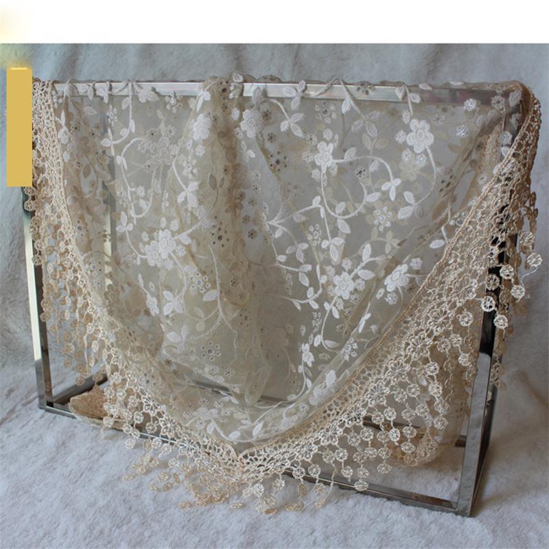 Fashion Hollow Lace Rose Burnt Triangle Silk Scarf