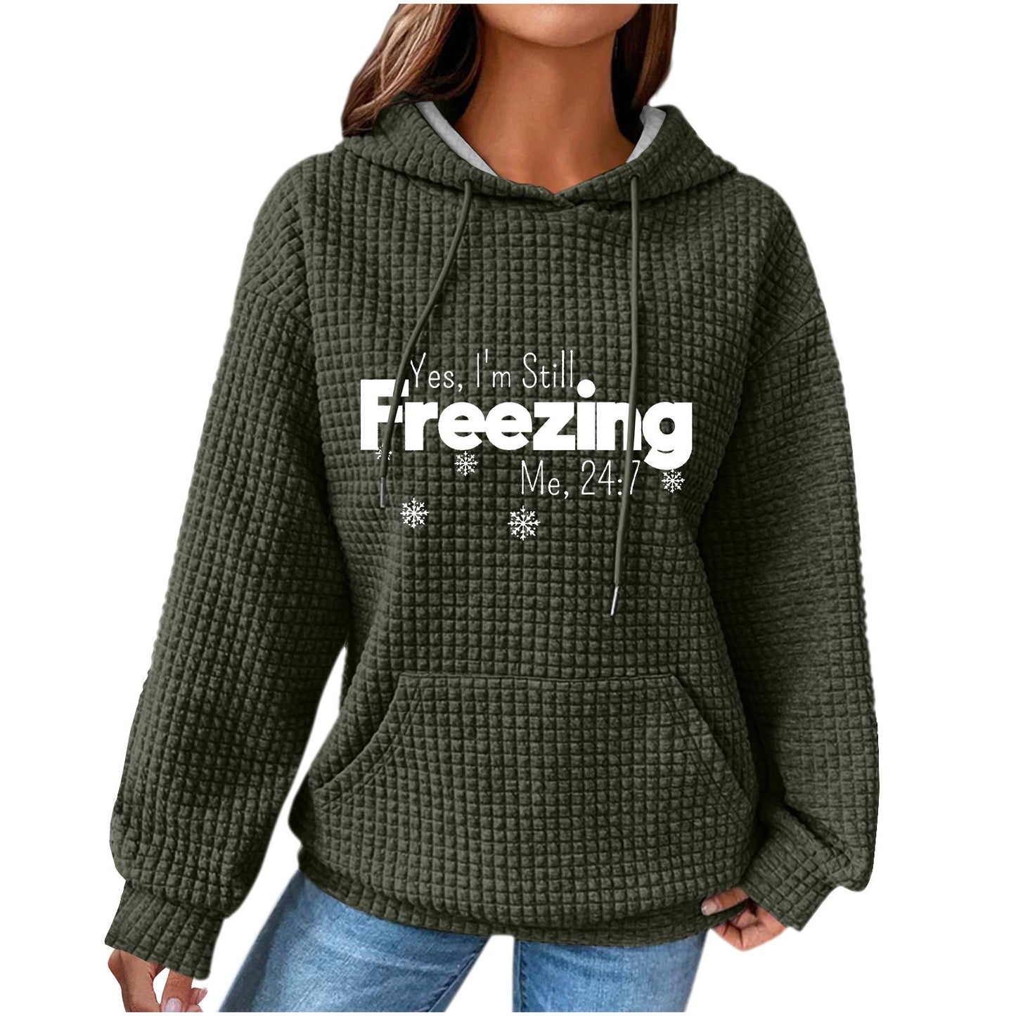 WaffleWeave Patchwork Hoodie