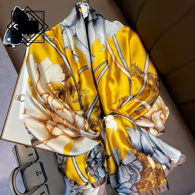 Summer Silk Women's Thin Section Fashion Lengthened Scarf Shawl