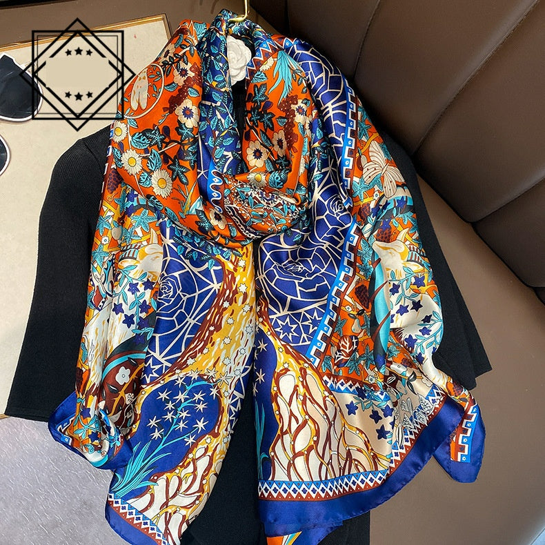 Summer Silk Women's Thin Section Fashion Lengthened Scarf Shawl