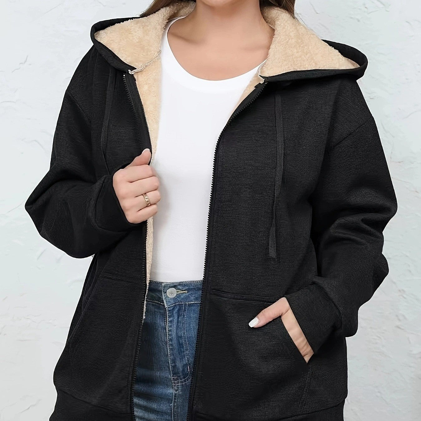 PlushEase Zipper Hoodie Coat