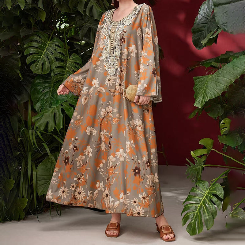 Desert Bloom Embroidered Maxi