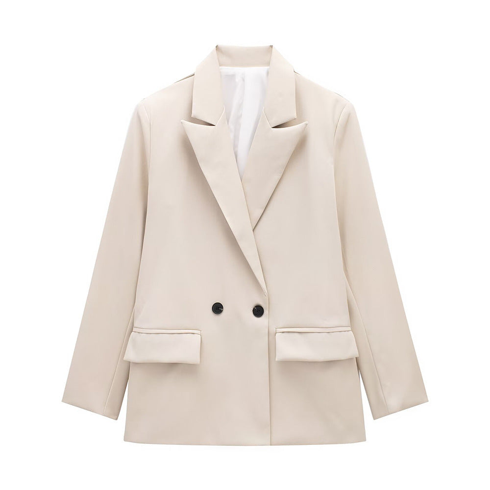 VividEase Double-Breasted Commuter Jacket