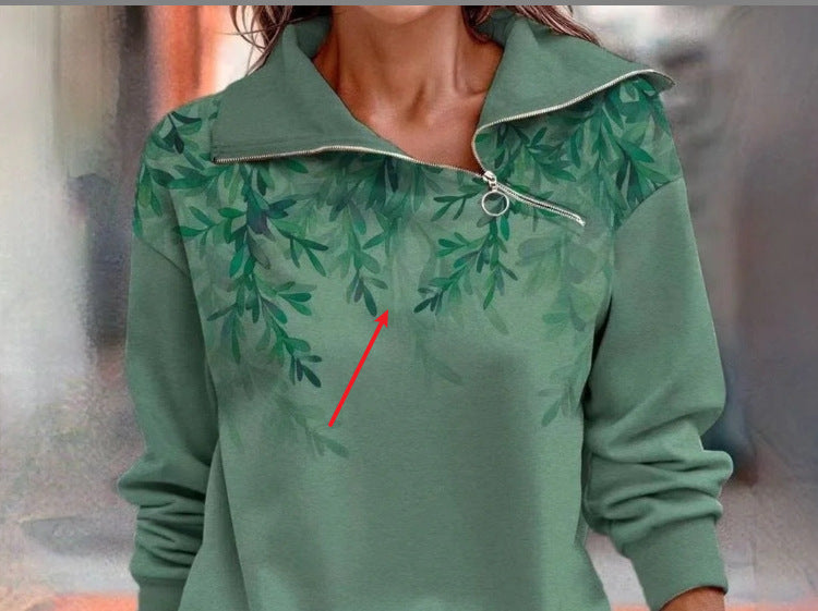 PrintWeave Zip Sweater