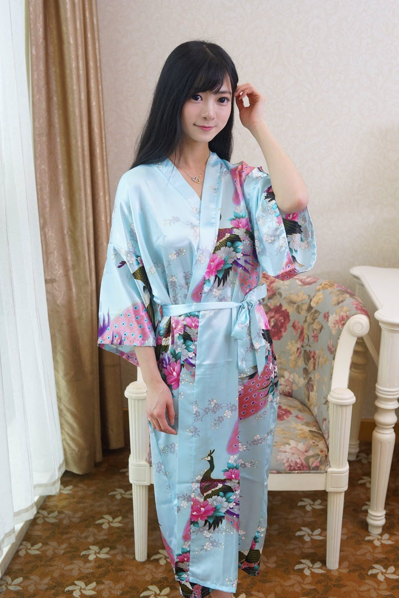 Fashion Sexy Simulation Silk Ladies Nightgown