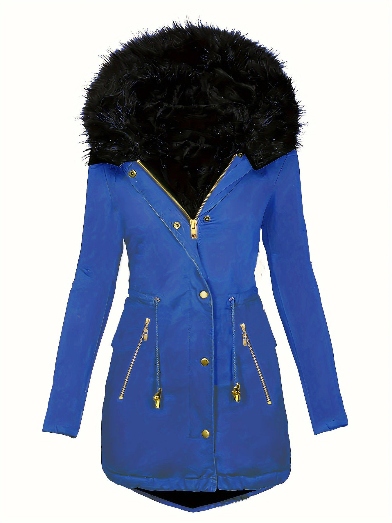 LuxeFur Oblique Zip Coat