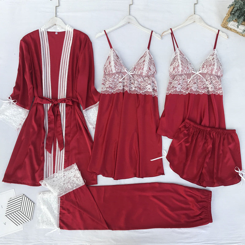 Spring and summer ice silk women's pajamas