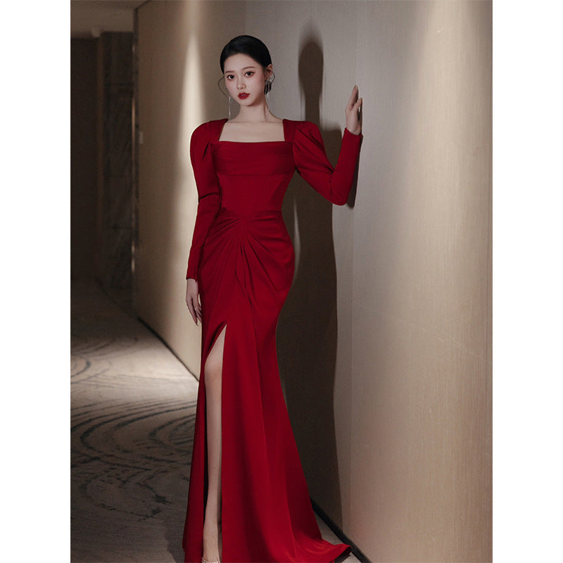 Ivory Poise – Satin Elegance Bridal Gown