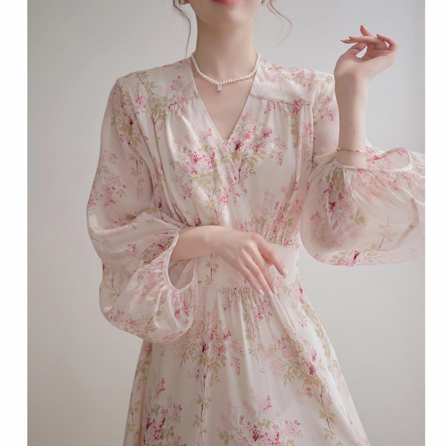 French Silk Loose Maxi Chiffon Dress