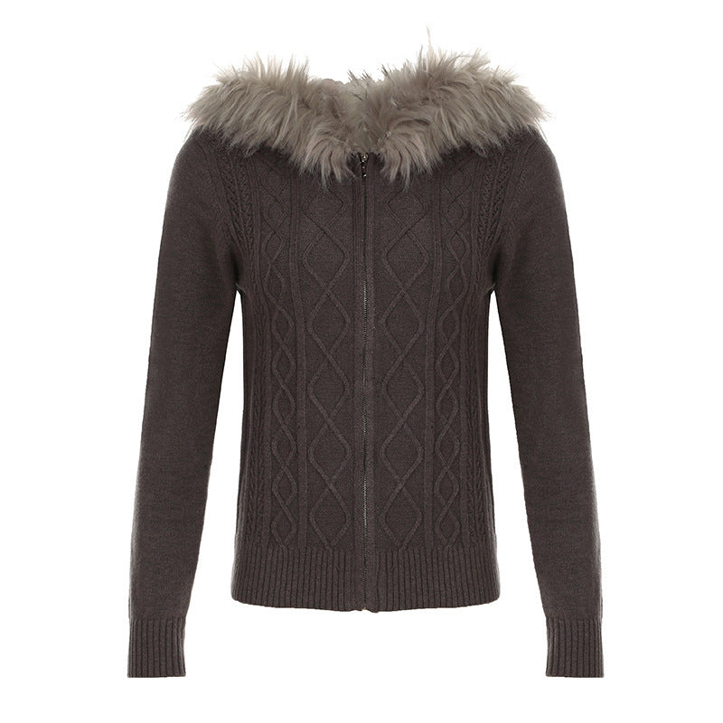 TwistEra Slim Zipper Cardigan