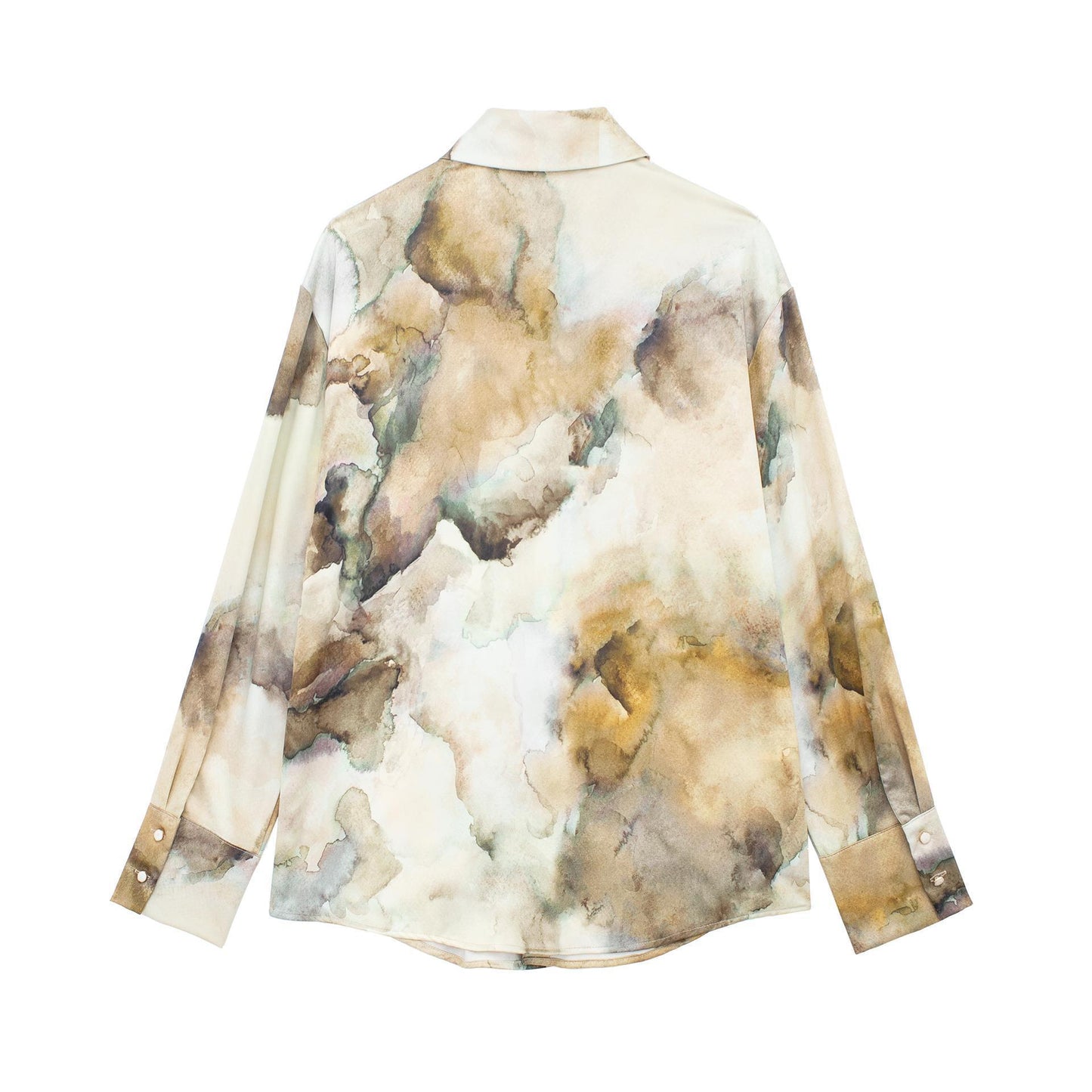 Tie-dyed Silk Satin Texture Shirt Silk Satin Texture Skirt