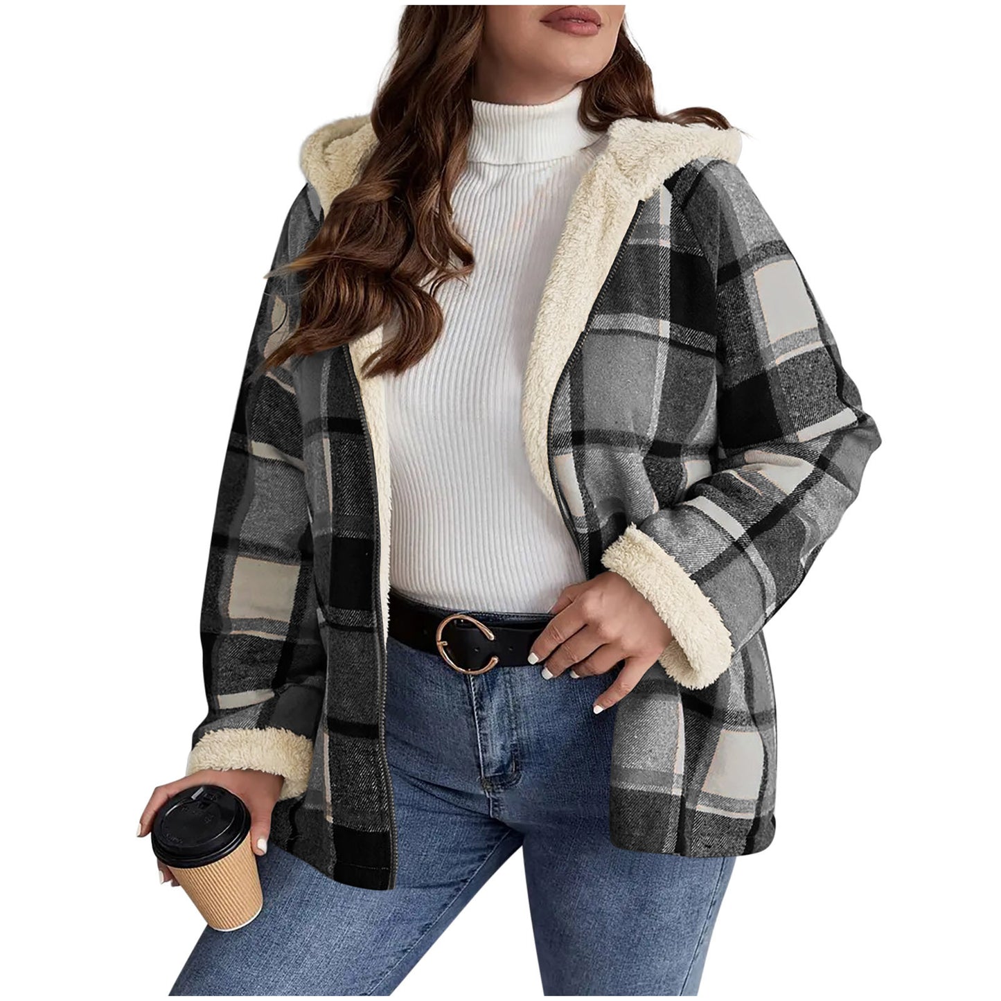 NordicHaven Plaid Hooded Coat