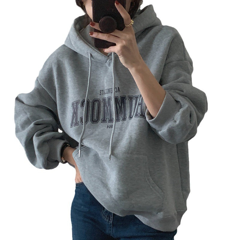 KoriScript™ Casual Letter Print hoodie