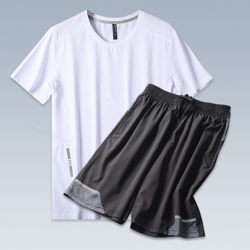 Sports Men's Summer Thin Ice Silk Casual Suit
