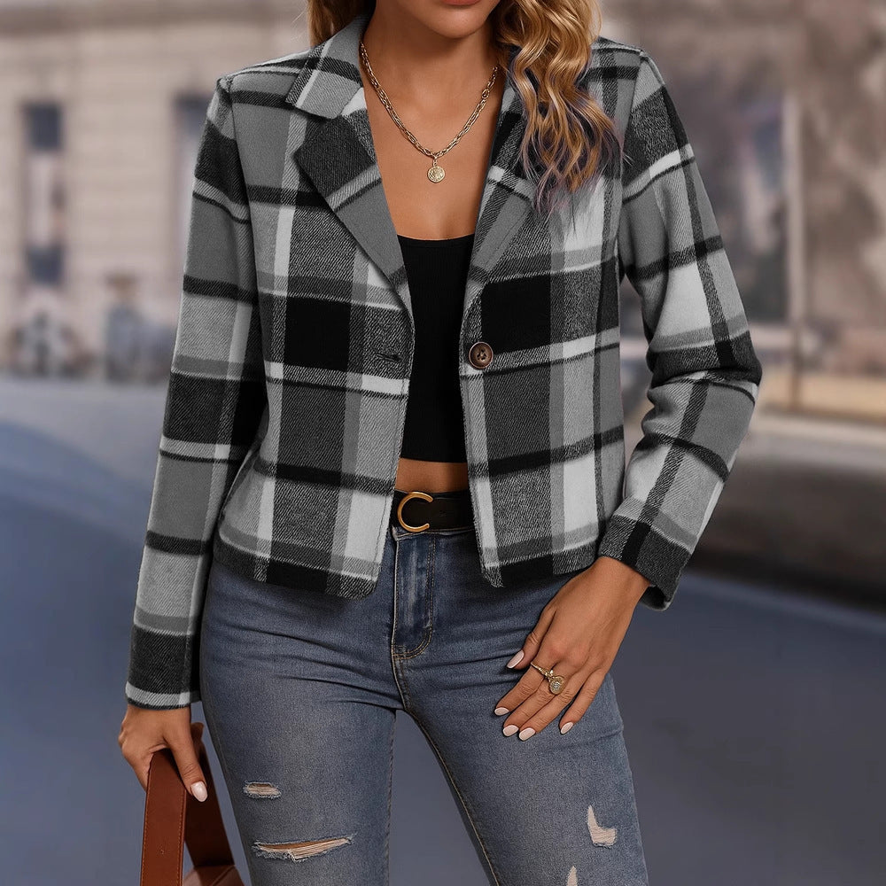 PlaidChic Cropped Blazer