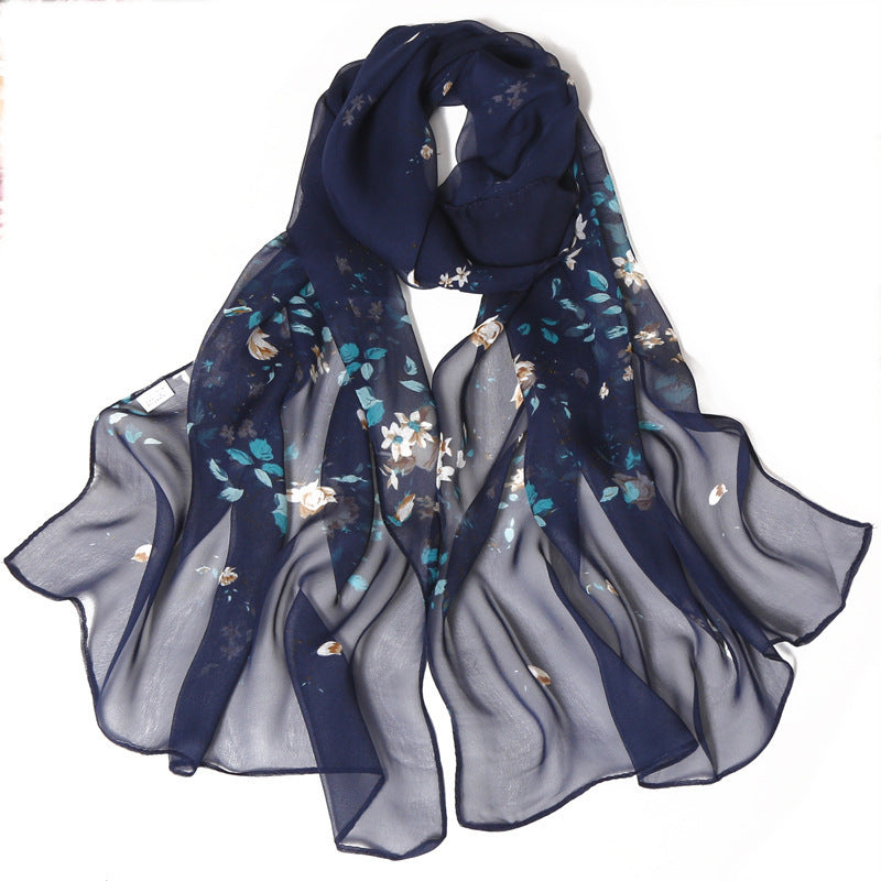 Summer Sunscreen Simulation Silk Beach Towel All-match Scarf