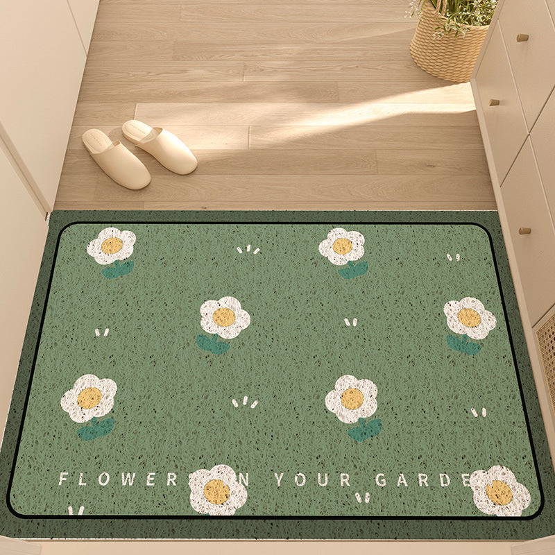 Floral Outdoor Silk Floor Mat