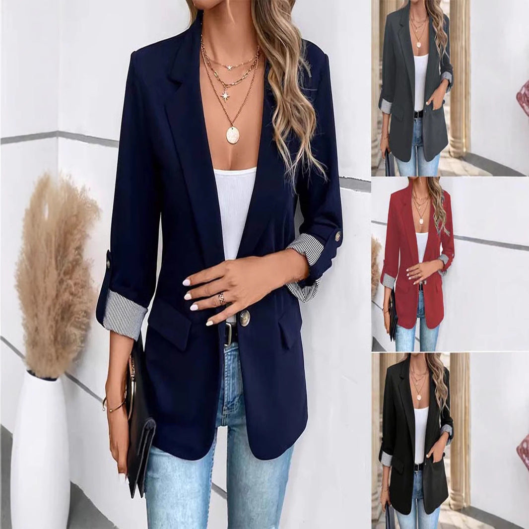 ChicFlex Cropped Slim-Fit Suit Jacket