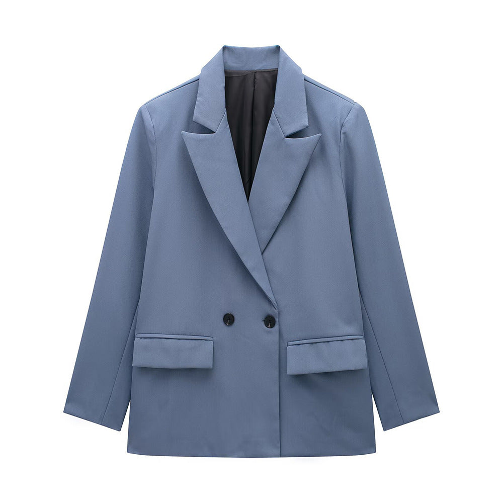 VividEase Double-Breasted Commuter Jacket