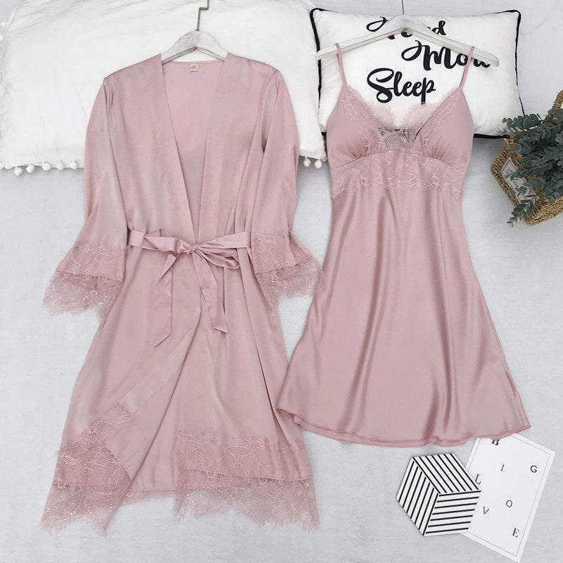 Spring and summer ice silk women's pajamas
