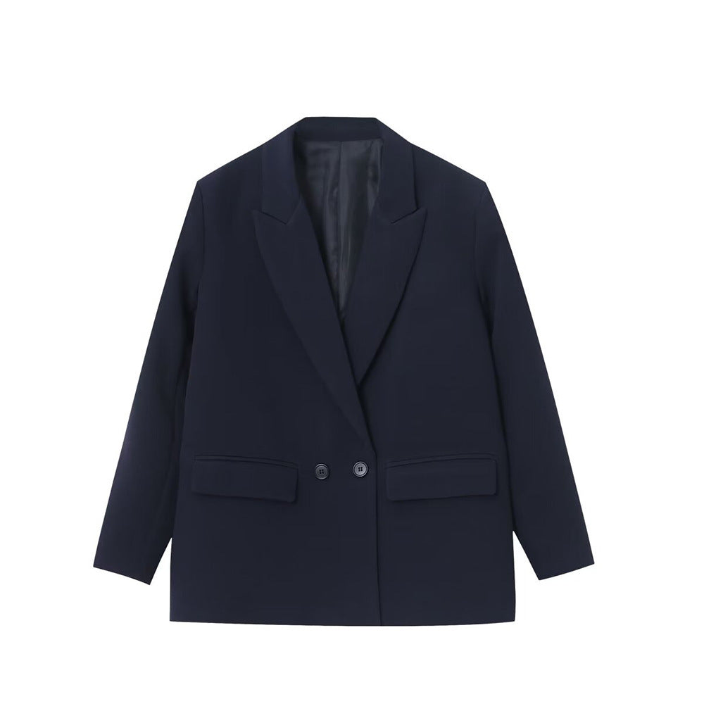VividEase Double-Breasted Commuter Jacket