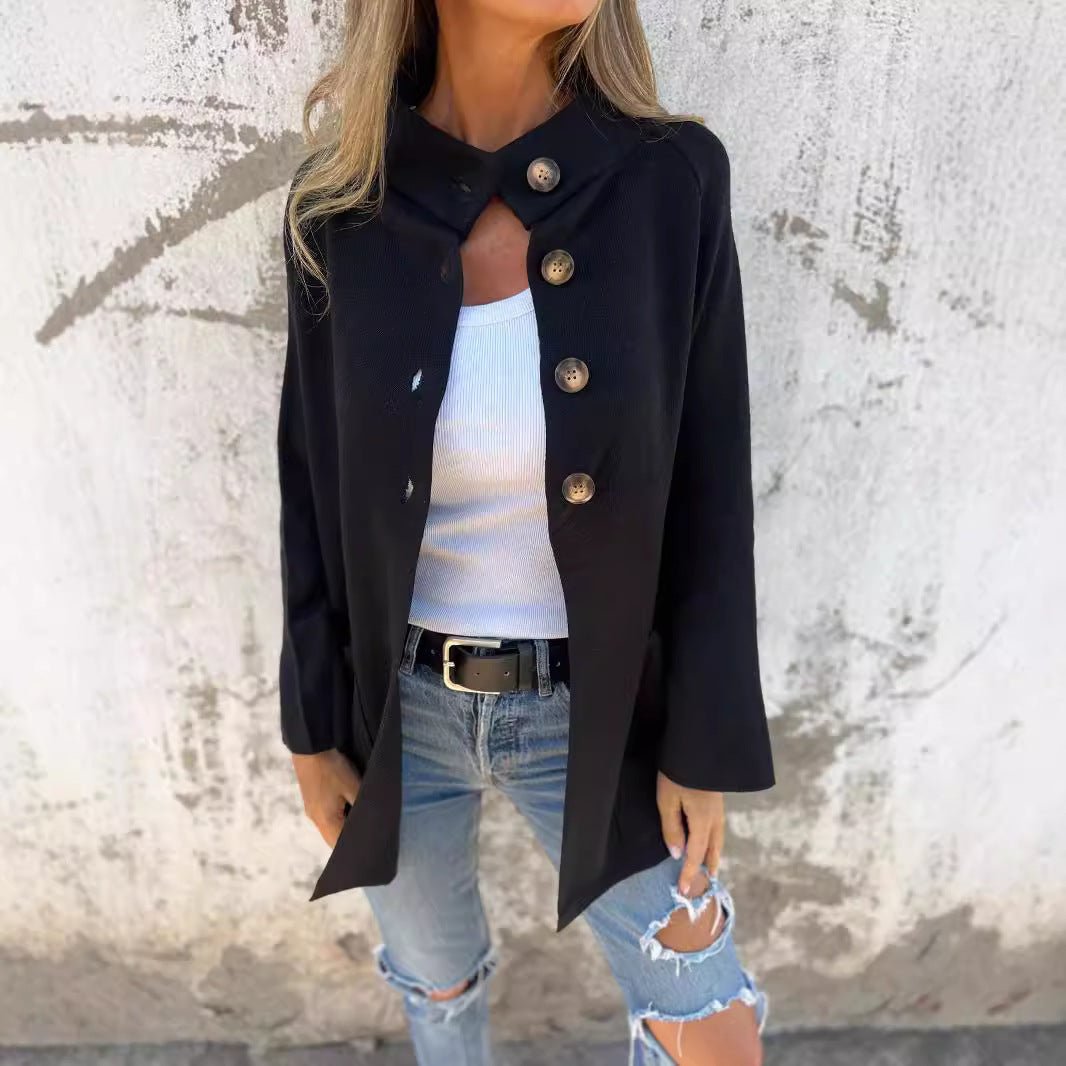 Women's Lapel Long Sleeve Cardigan Jacket Women