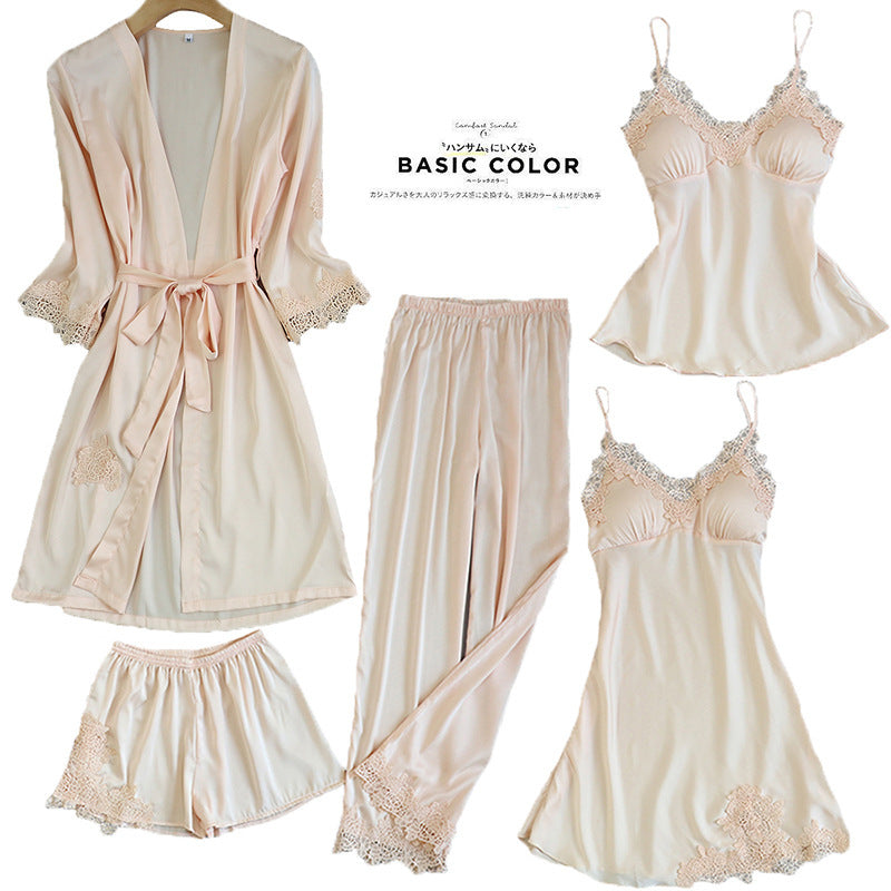 Women's Imitated Silk Pajamas Suit