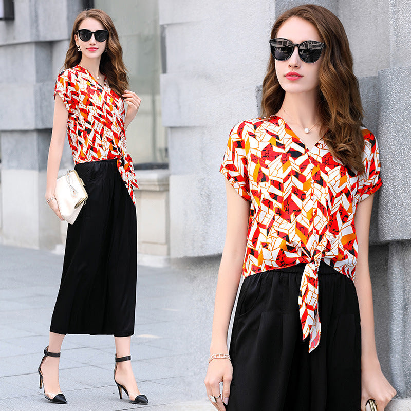 Silk shirt short sleeve